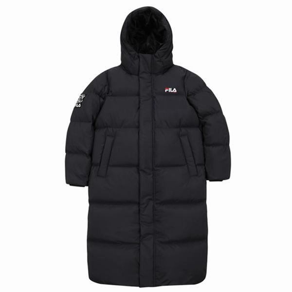 Fila Long Men's Down Jackets - Black,NZ 734-61752